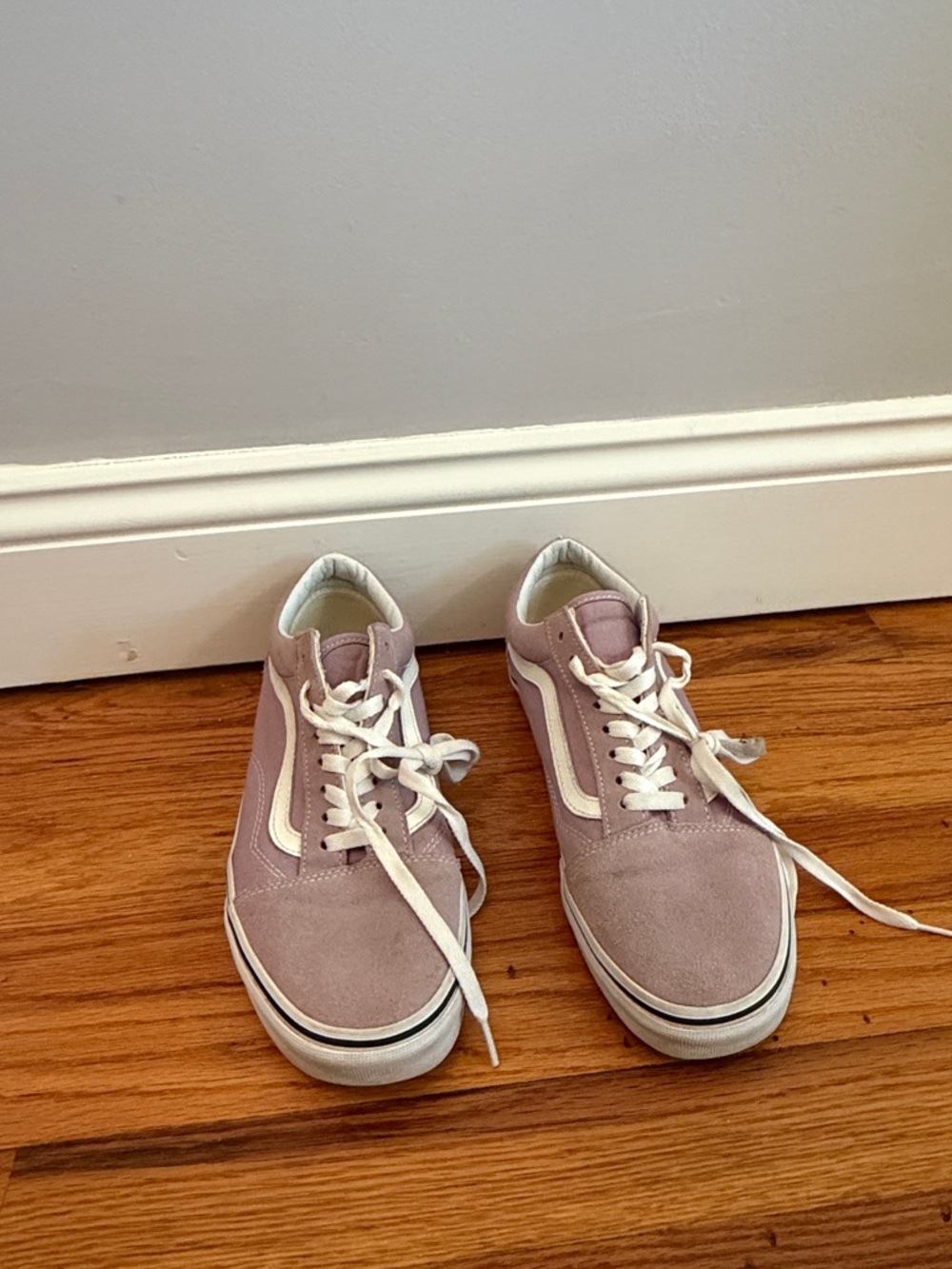 Vans Women’s Suede Old Skool Sneakers in Dusty Rose with White Stripe